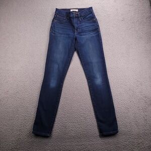 MADEWELL Jeans Size 23 Roadtripper Skinny Mid Rise Dark Wash Denim 24x28